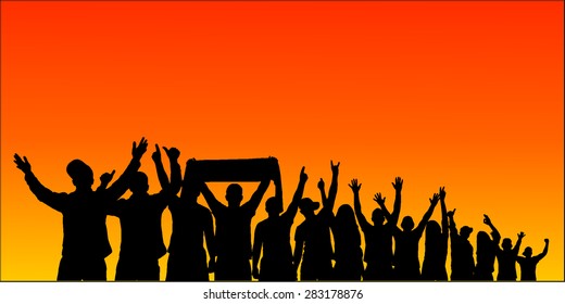 Crowd of fans for sports and concerts