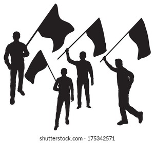 crowd of fans vector silhouette