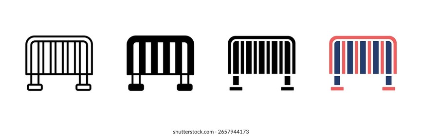 Crowd Fence icon sheet multiple style collection