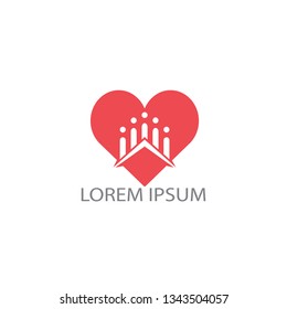 Crowd of five People Group Logo. Vector graphic design

