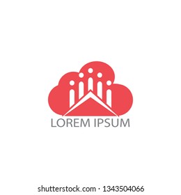 Crowd of five People Group Logo. Vector graphic design


