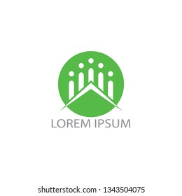 Crowd of five People Group Logo. Vector graphic design

