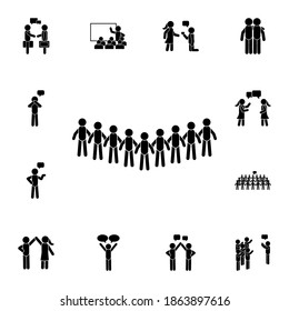 Crowd flat vector icon in People talk pack