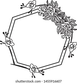 Crowd flower and leaf, with decoration frame, for beautiful wallpaper of greeting card. Vector