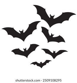 A crowd of flying bats. Halloween clipart.halloween bat silhouette,halloween black bat element