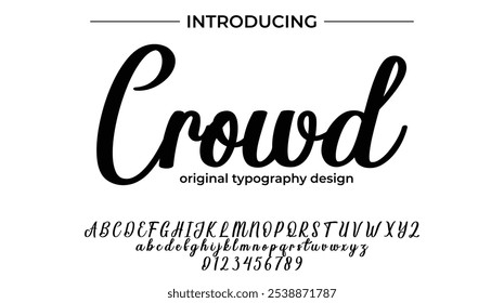 Crowd Font Stylish brush painted an uppercase vector letters, alphabet, typeface