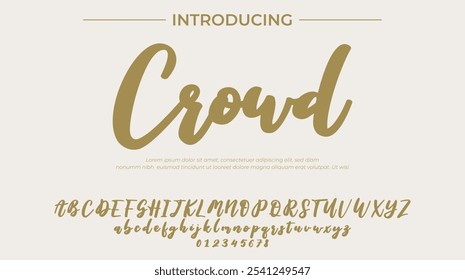 Crowd Font Stylish brush painted an uppercase vector letters, alphabet, typeface