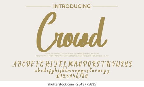 Crowd Font Stylish brush painted an uppercase vector letters, alphabet, typeface