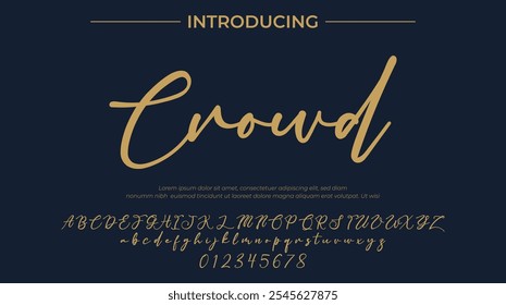 Crowd Font Stylish brush painted an uppercase vector letters, alphabet, typeface