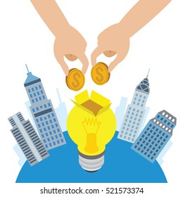 crowd funding concept icons vector illustration