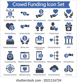 Crowd Funding Icon Set, Glyph Icon Set