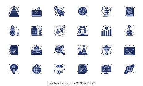 Crowd funding icons set vector illustration. Simple Set of Finance Related Color Vector Icons. Contains such Icons as Crowd Funding,