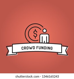 CROWD FUNDING LINE ICON SET