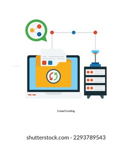 Crowd Funding Vector Flat Icons. Simple stock illustration stock
