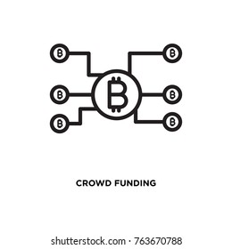 Crowd funding vector icon, blockchain symbol. Modern, simple flat vector illustration for web site or mobile app