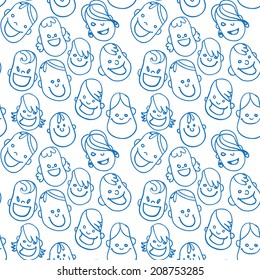 crowd funny character doodle