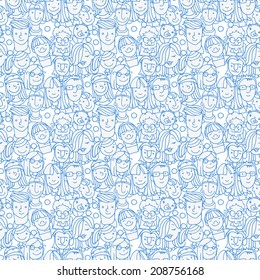 crowd funny people doodle