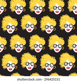 Crowd of funny peoples, seamless background for your design
