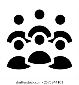 Crowd Gathering Icon Element For Design