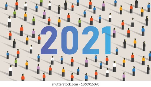 multitud reuniéndose para 2021 unidad en espíritu de diversidad