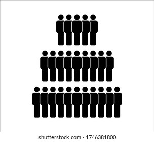 crowd icon collection, swarming people vector illustration.