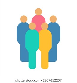 Crowd Icon - Flat Color Icons For Sociology and Education