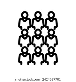 crowd icon or logo design isolated sign symbol vector illustration - high quality line style vector icon suitable for designers, web developers, displays and websites