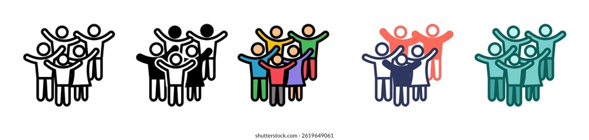 Crowd Icon multiple Vector Illustration