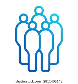 Crowd Icon - Outline Gradient Icons For Sociology And Education