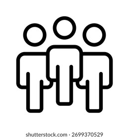 Crowd icon set featuring modern minimal design, representing groups, gatherings, audience, teamwork, and social interactions in digital and business contexts.
