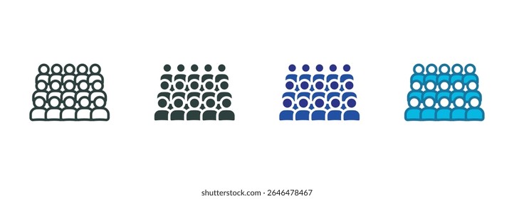 Crowd Icon Set Multiple Style Of