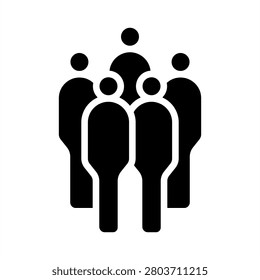 Crowd Icon - Solid Black Glyph Icons For Sociology and Education