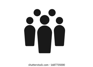 Crowd icon vector isolate on white background 