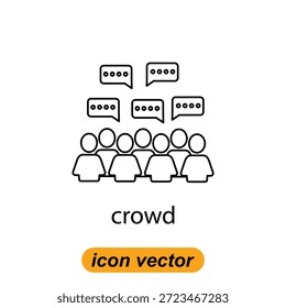 Iconos de la multitud. Ilustraciones planas de los iconos del vector de la muchedumbre para el Web. Ilustraciones vectoriales de íconos de la compañía.