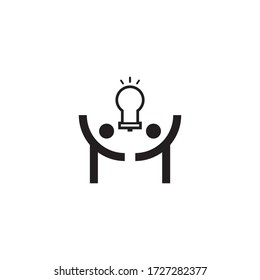 Crowd idea logo template vector icon design