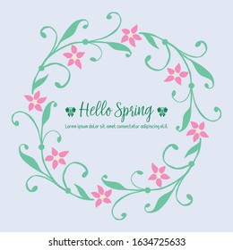 Crowd of leaf and floral frame, for happy spring cards decoration. Vector