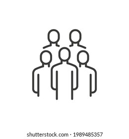 Crowd line icon. Simple outline style. Organisation, group, management, people, team, member, staff concept. Vector illustration isolated on white background. Thin line symbol. Thin stroke EPS 10.