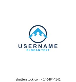 crowd logo concept. blue vector
