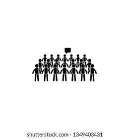 Crowd man speaks icon. Simple glyph, flat vector of People talk icons for UI and UX, website or mobile application