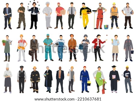 Crowd of men with diverse profession	