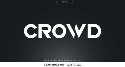 Crowd Modern abstract digital tech font. Logo creative font, type, technology, movie, digital, music, movie. Fonts and illustration in vector format. Luxury Font.