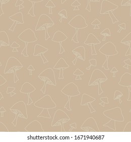 crowd of mushrooms creating a texture background tan on tan repeat pattern surface design