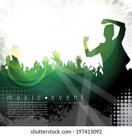Crowd at the music concert. Vector