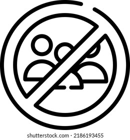 crowd not allowed icon, healthcare and medical icon.