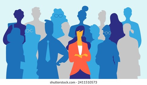 Crowd with one person standing out from the rest