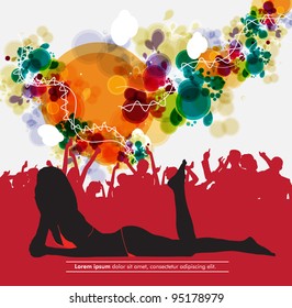 Crowd of party people - event background