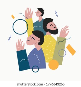 Crowd of people. Abstract vector illustration for psychological article, poster or web site.