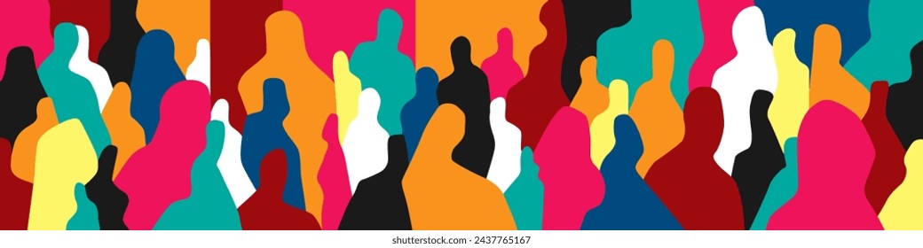 Menschenmenge abstrakte Vektor-Illustration , moderne Gesellschaft mehrfarbiger Hintergrund