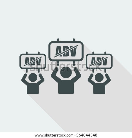 Crowd of people asking interruption of advertising - Vector web icon