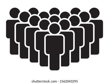 Crowd of people, big team or audience flat vector icon for apps and websites